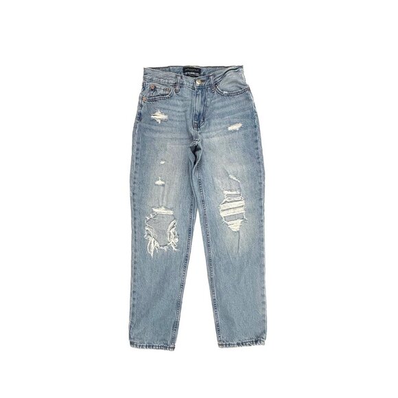 Aeropostale Denim - Aeropostale Mom Jean Distressed Women's size 0 Medium Blue Denim jeans